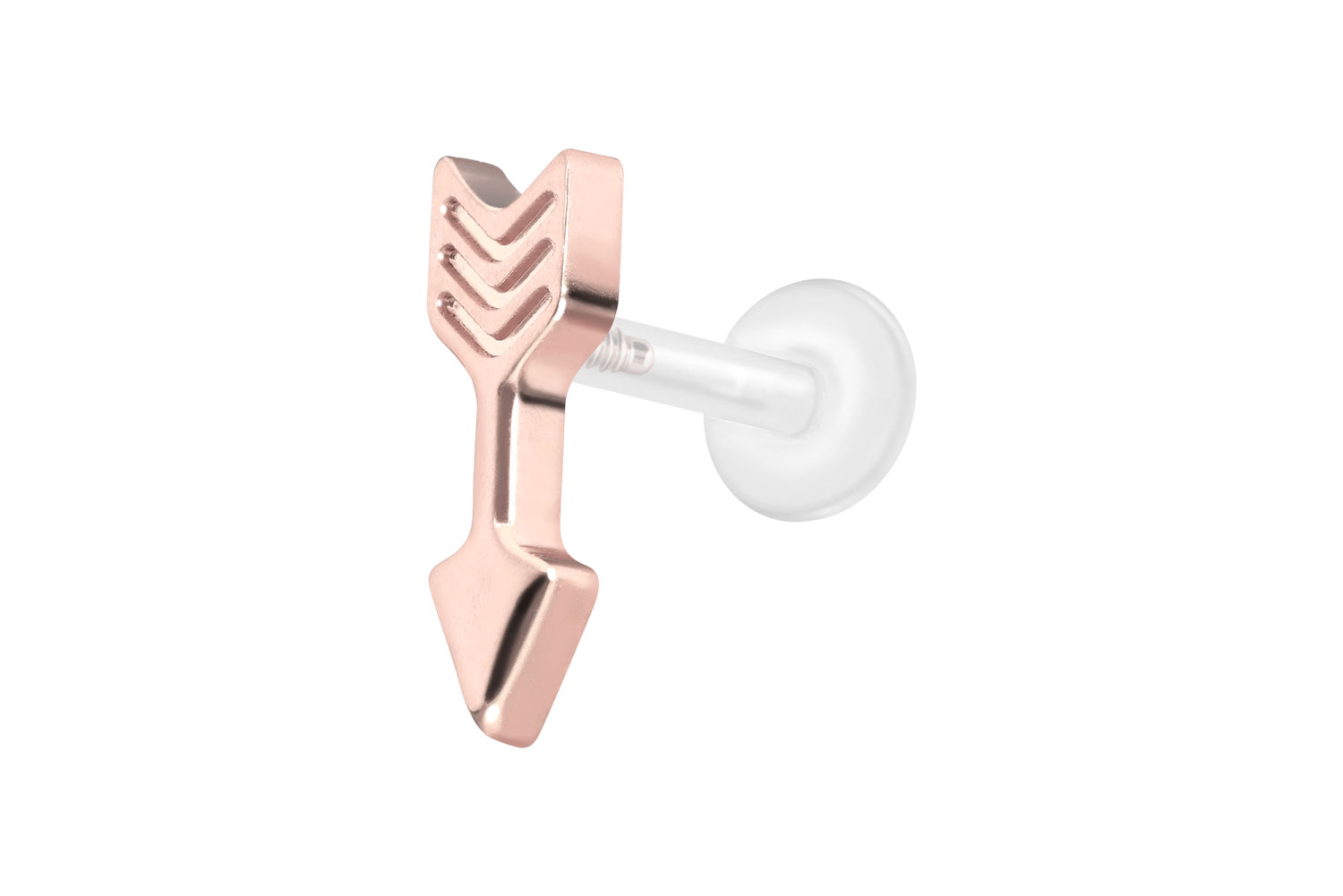 PTFE Labret Piercing mit Innengewinde + Titan-Aufsatz PFEIL